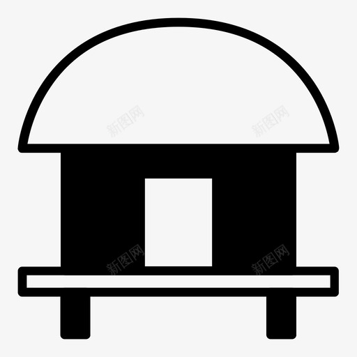 平房海滩房子图标svg_新图网 https://ixintu.com 假日标志 平房 房子 海滩