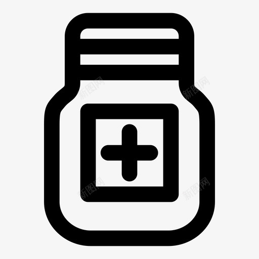 药瓶胶囊健康图标svg_新图网 https://ixintu.com 健康 胶囊 药房 药瓶