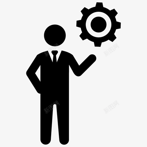 齿轮头脑风暴商人图标svg_新图网 https://ixintu.com cog 商业计划管理 商人 头脑风暴 战略 齿轮