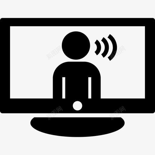 智能电视视频会议人演讲图标svg_新图网 https://ixintu.com 人 智能电视视频会议 演讲