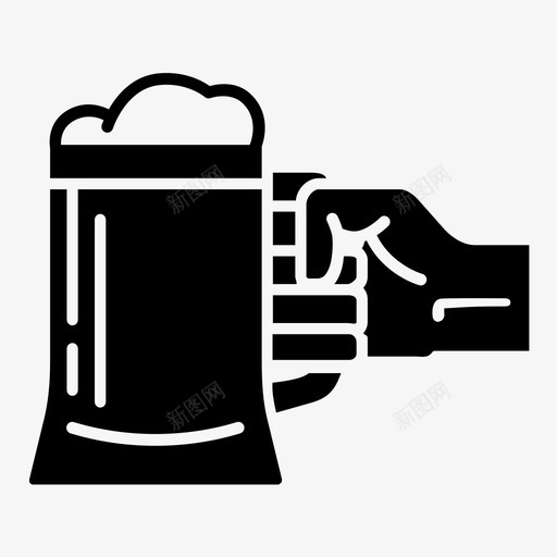 啤酒杯手保持图标svg_新图网 https://ixintu.com 保持 啤酒图标 啤酒杯 啤酒节 手