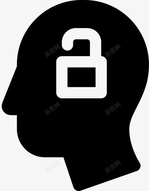 头部可用大脑图标svg_新图网 https://ixintu.com 人类填充 可用 大脑 头部 思考 潜力 解锁