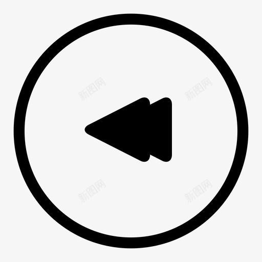 倒带后退音乐图标svg_新图网 https://ixintu.com 倒带 后退 播放上一个 播放器 音乐 音乐播放器