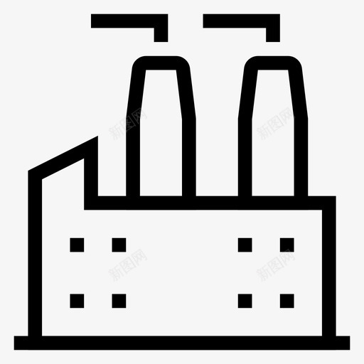 工业工程制造图标svg_新图网 https://ixintu.com 制造 商业线图标 工业 工程 形状 核能 通风