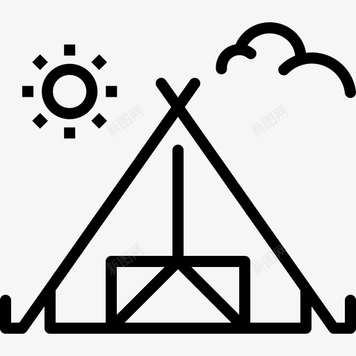 帐篷野营远足图标svg_新图网 https://ixintu.com 假日 假期 夏天 帐篷 远足 野营