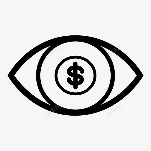 贪婪金钱眼睛图标svg_新图网 https://ixintu.com 眼睛 贪婪 金钱