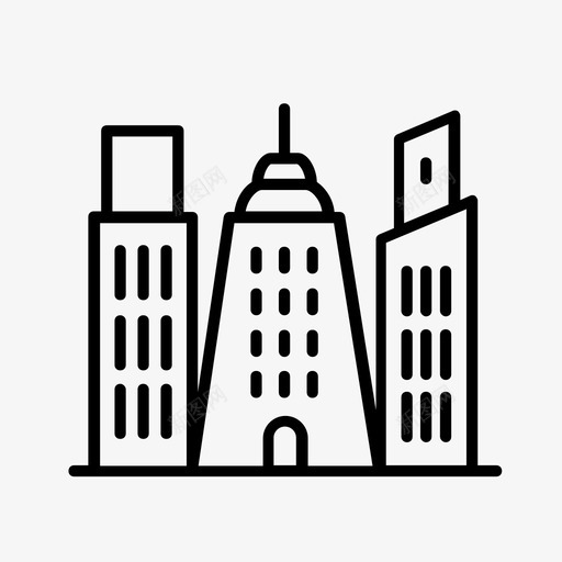 建筑城市现代图标svg_新图网 https://ixintu.com 办公室 城市 城镇 建筑 现代