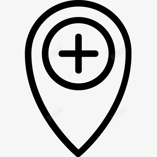 医院位置健康诊所定位销图标svg_新图网 https://ixintu.com 健康诊所 医疗线路图标 医院位置 地图销 定位销