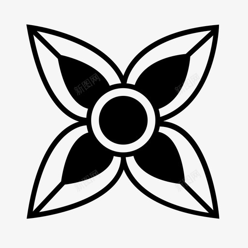 花叶花瓣图标svg_新图网 https://ixintu.com 叶 花 花瓣