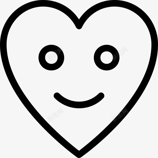 心形笑脸眼睛开心脸图标svg_新图网 https://ixintu.com 开心脸 心形 心形笑脸 爱情和婚礼线图标 眼睛