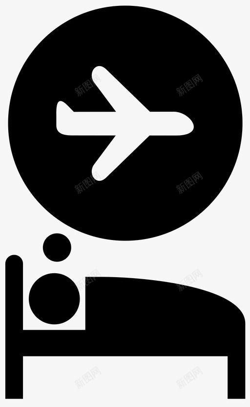 梦游床心图标svg_新图网 https://ixintu.com 夜 床 心 梦游 睡眠 飞机