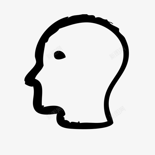 头人类粗略的图标svg_新图网 https://ixintu.com 人类 头 粗略的