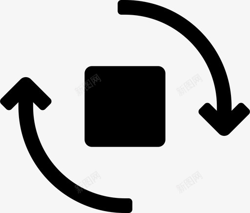 旋转循环立方体图标svg_新图网 https://ixintu.com 动词和箭头填充 循环 方向 旋转 正方形 立方体