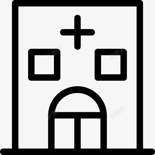 医院大楼健康诊所图标svg_新图网 https://ixintu.com 健康诊所 医疗 医疗中心 医疗线路图标 医院 大楼