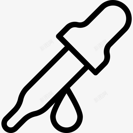 滴管化学品颜色选择器图标svg_新图网 https://ixintu.com 化学品 医疗线图标 吸管 实验室 滴管 颜色选择器