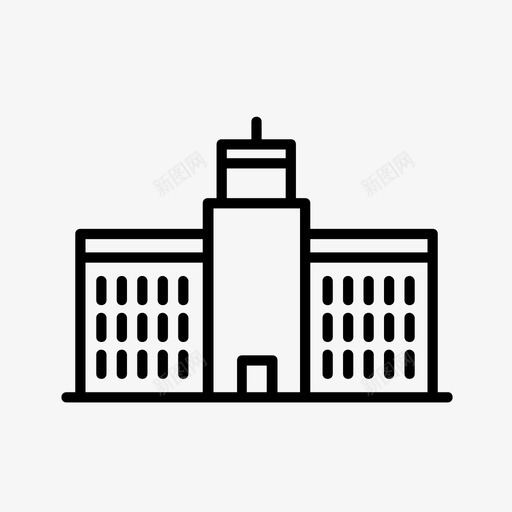 建筑物城市高中图标svg_新图网 https://ixintu.com 城市 城镇 建筑物 高中