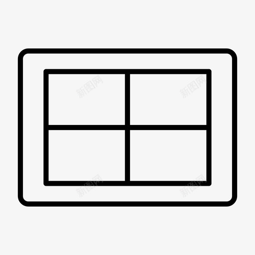 窗户玻璃窗主窗图标svg_新图网 https://ixintu.com 主窗 玻璃窗 窗户 窗框