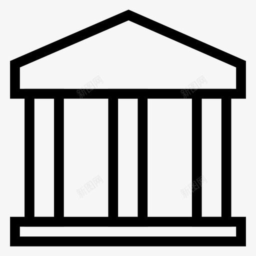 建筑银行城市图标svg_新图网 https://ixintu.com 商业 地产 城市 建筑 建筑房地产线图标 银行