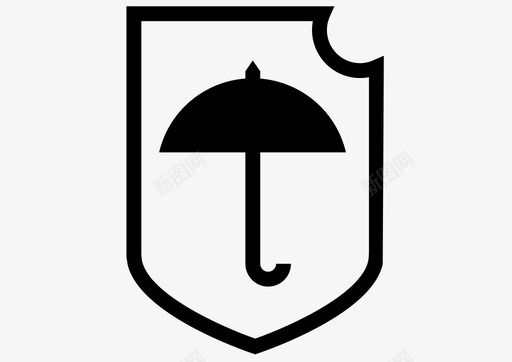 保修和保险保护盾牌图标svg_新图网 https://ixintu.com 保修和保险 保护 太阳能行业 标牌 盾牌 雨伞