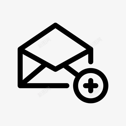 添加邮件信封信件图标svg_新图网 https://ixintu.com 信件 信封 新电子邮件 添加邮件 邮件