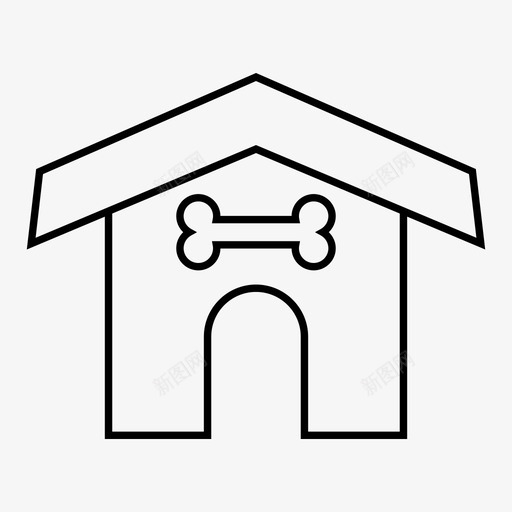 狗窝动物家图标svg_新图网 https://ixintu.com 动物 宠物 家 狗窝
