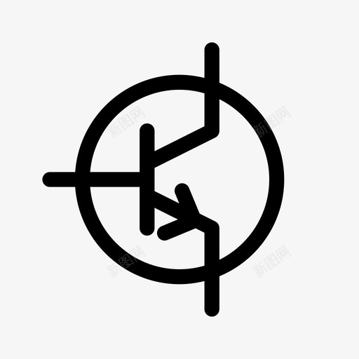 双极npn晶体管放大电子图标svg_新图网 https://ixintu.com 半导体 双极npn晶体管 开关 放大 电子