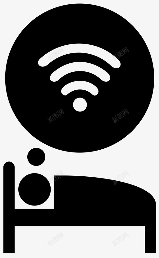 梦幻网床心图标svg_新图网 https://ixintu.com wifi 夜 床 心 梦幻网 睡眠