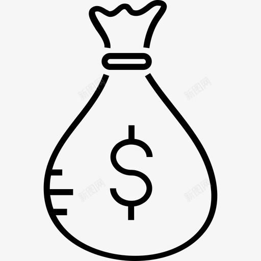 钱袋子货币袋子美元袋子图标svg_新图网 https://ixintu.com 600个金融平面线图标 美元袋子 财富 货币袋子 钱袋子
