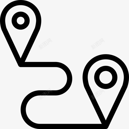 路线目的地路线图图标svg_新图网 https://ixintu.com 材料 目的地 路线 路线图