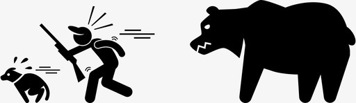 猎人和狗逃离熊害怕动物图标svg_新图网 https://ixintu.com 动物 害怕 狩猎 猎人和狗逃离熊 野生