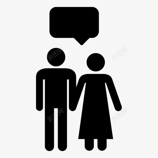 有言语泡沫的夫妻对话男人图标svg_新图网 https://ixintu.com 女人 对话 有言语泡沫的夫妻 男人 说 说话