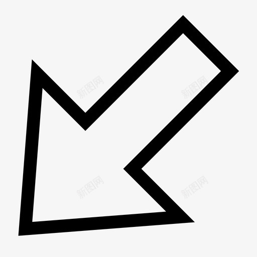 左下箭头方向导航图标svg_新图网 https://ixintu.com 导航 左下箭头 方向