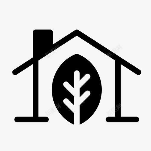 绿色住宅生态工厂树叶图标svg_新图网 https://ixintu.com 有机住宅 树叶 生态工厂 绿色住宅 绿色能源生态立体风格 自然