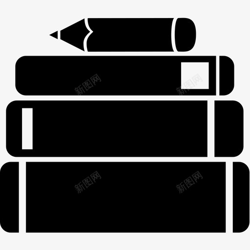 书铅笔学校图标svg_新图网 https://ixintu.com 书 学校 铅笔