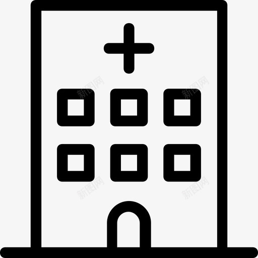 医院诊所医院大楼图标svg_新图网 https://ixintu.com 医疗中心 医疗系统 医疗线路图标 医疗设施 医院 医院大楼 诊所