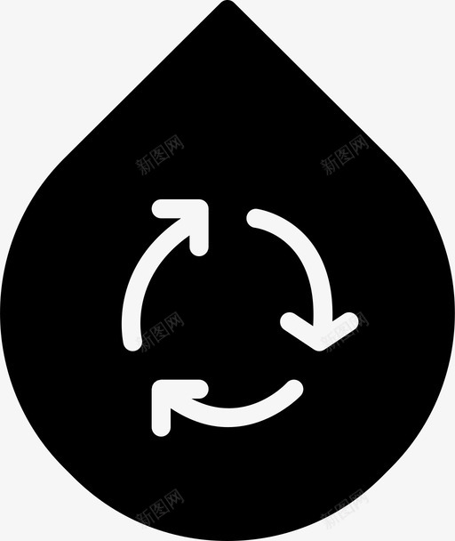 循环水生态自然图标svg_新图网 https://ixintu.com 循环水 生态 粉碎生态固体 自然