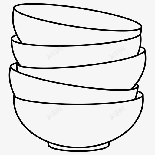 叠汤碗盘子洗碗图标svg_新图网 https://ixintu.com 叠汤碗 汤碗 洗碗 盘子 餐具