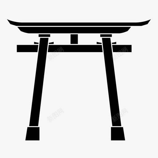 神道门入口日本细木工图标svg_新图网 https://ixintu.com 入口 托里 日本细木工 神社 神道门