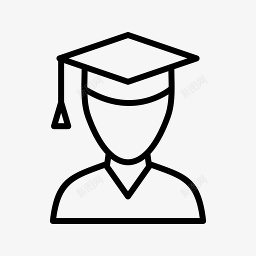 学生头像男图标svg_新图网 https://ixintu.com 头像 学生 教育 用户 男