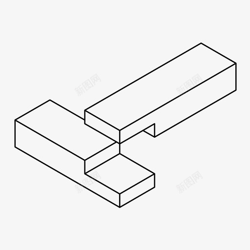 木工搭接端部连接图标svg_新图网 https://ixintu.com 木工搭接 端部连接