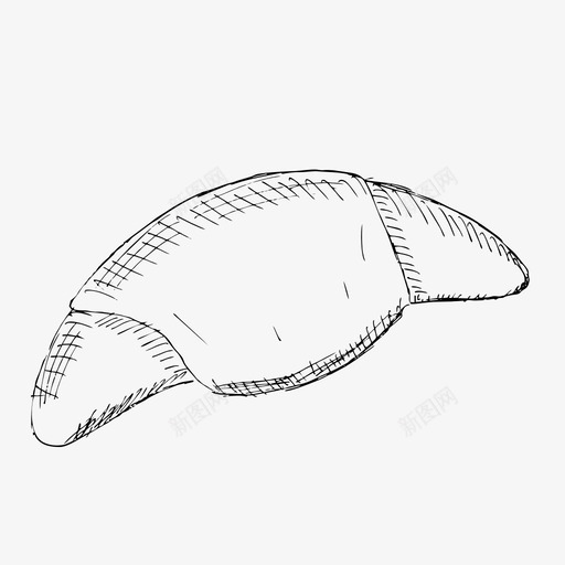 牛角面包烘焙食品图标svg_新图网 https://ixintu.com 手绘 烘焙 牛角面包 素描 食品