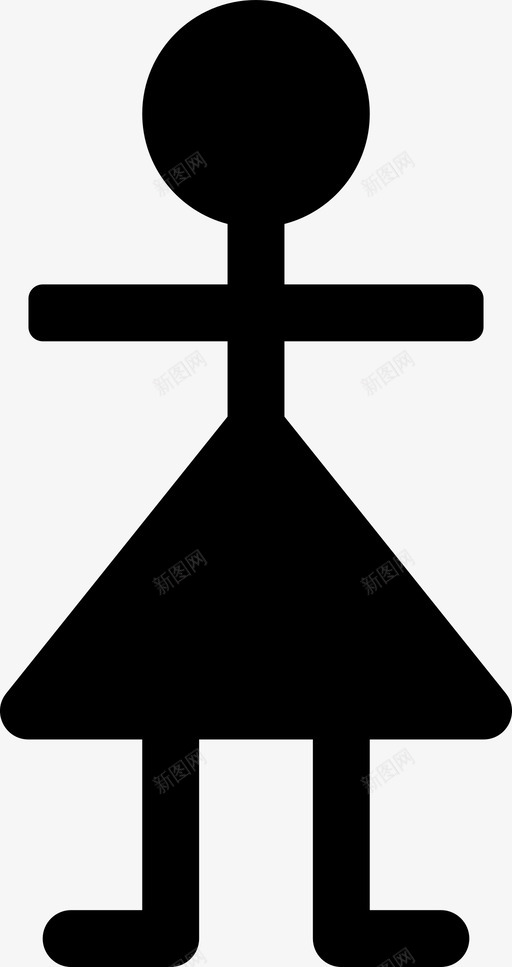 女人化身欢呼图标svg_新图网 https://ixintu.com 人 人类填充 化身 女人 欢呼 裙子
