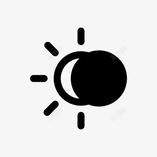 天气气候多云图标svg_新图网 https://ixintu.com 云月 多云 天气 月亮 月食 气候