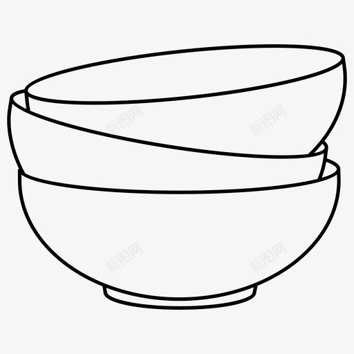 叠汤碗盘子洗碗图标svg_新图网 https://ixintu.com 叠汤碗 汤碗 洗碗 盘子 餐具