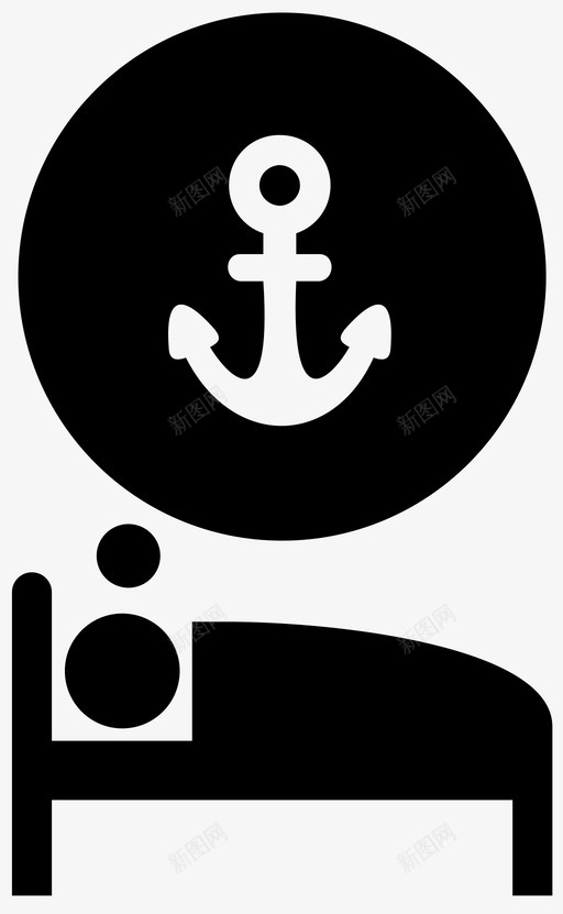 梦海床心图标svg_新图网 https://ixintu.com 夜 床 心 梦海 港 睡
