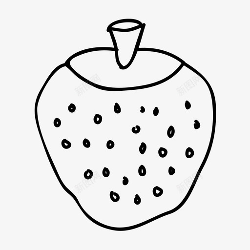 草莓食物水果图标svg_新图网 https://ixintu.com 水果 甜味 草莓 食物