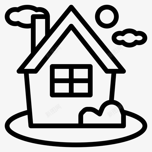 家栖息地房子图标svg_新图网 https://ixintu.com 家 房地产 房子 栖息地 活动