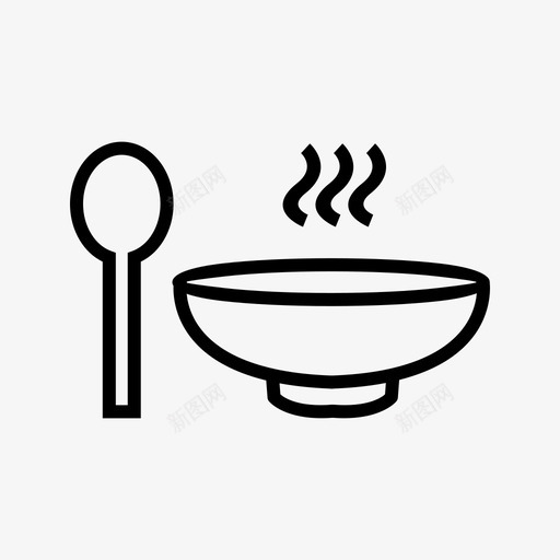 汤碗饭图标svg_新图网 https://ixintu.com 匙 汤 碗 锅 食物 饭