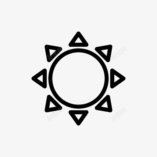 太阳热光图标svg_新图网 https://ixintu.com 光 太阳 热
