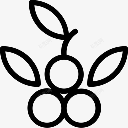 樱桃食物水果图标svg_新图网 https://ixintu.com 健康 核果 樱桃 水果 派对和庆祝线图标 食物